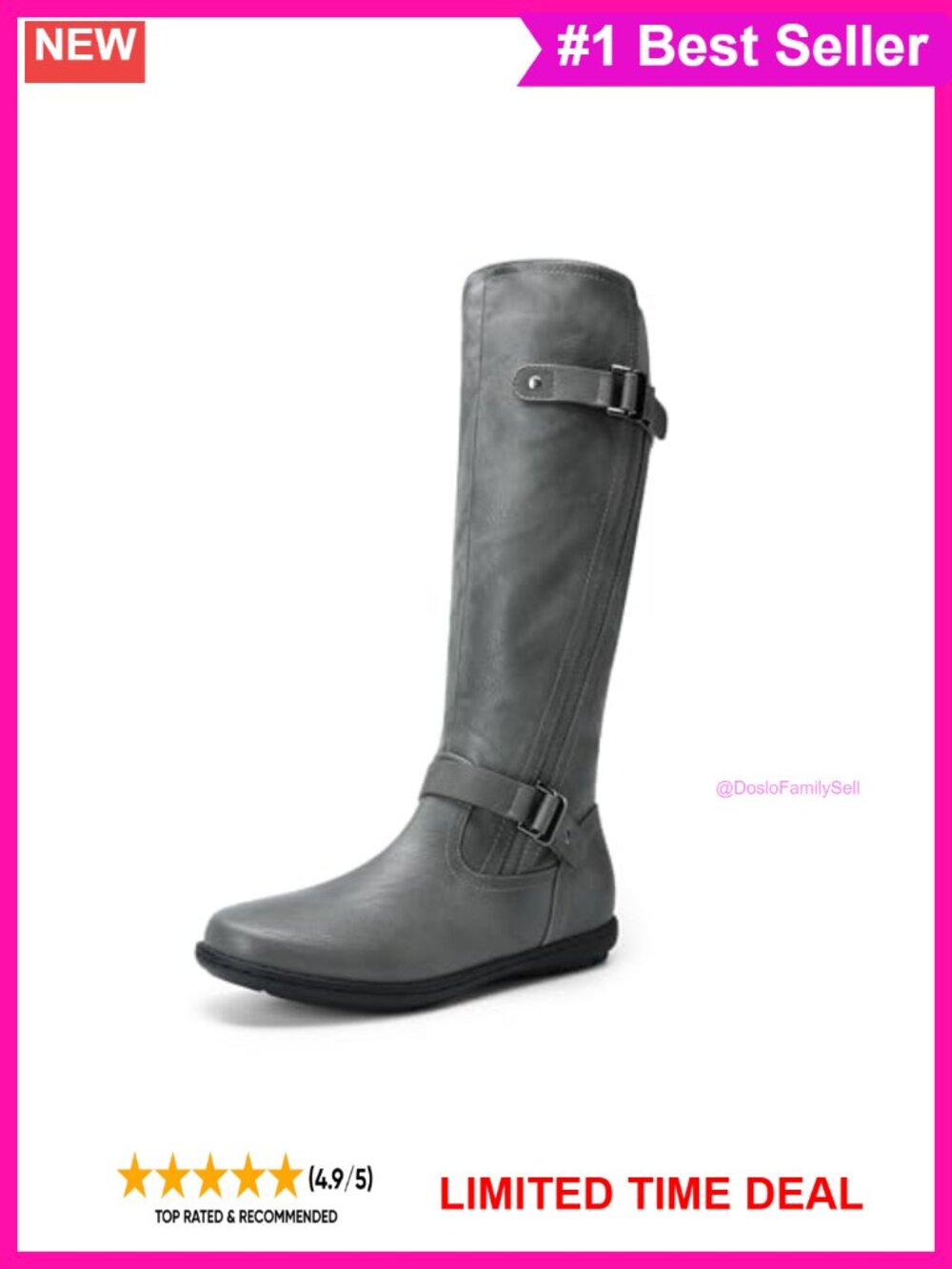 Women's Faux Fur-Lined Knee High Winter Boots Tall Side Zip Snow Boot